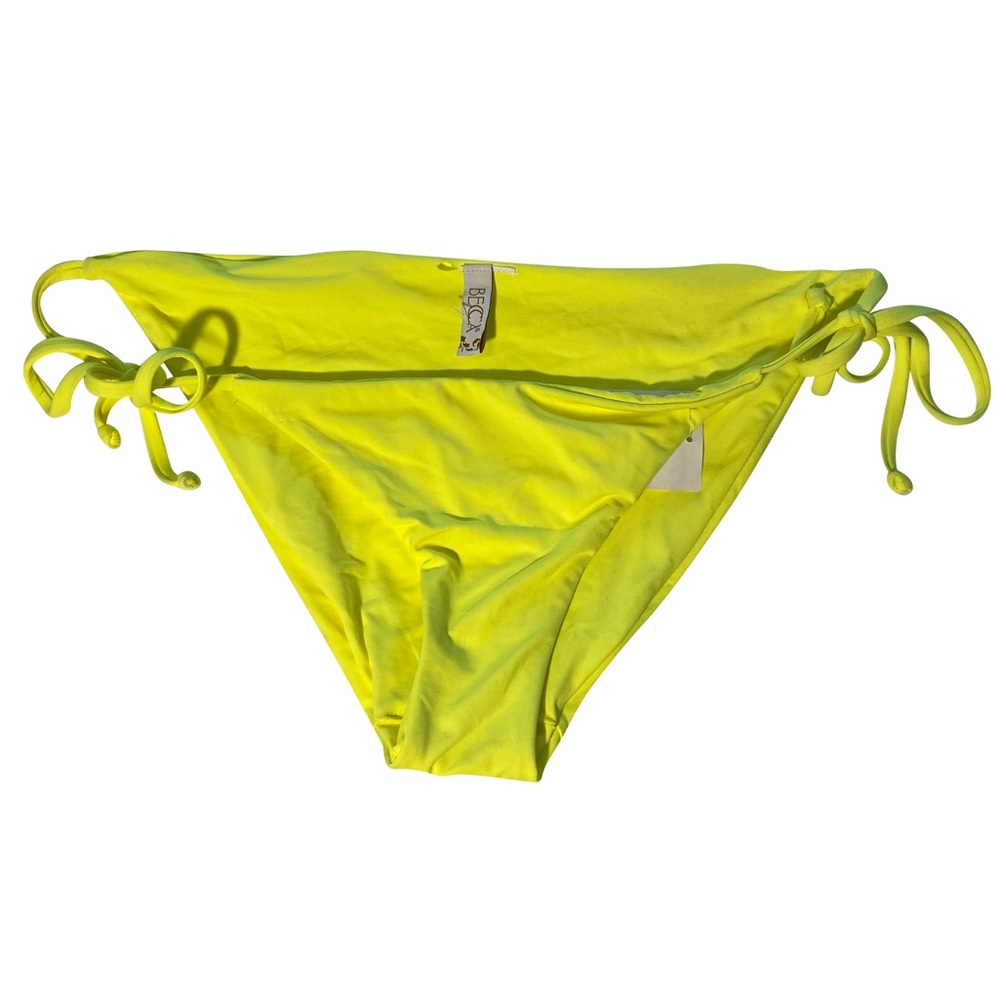 Becca Swim Bikini Bottom Side Ties Yellow NWOT S